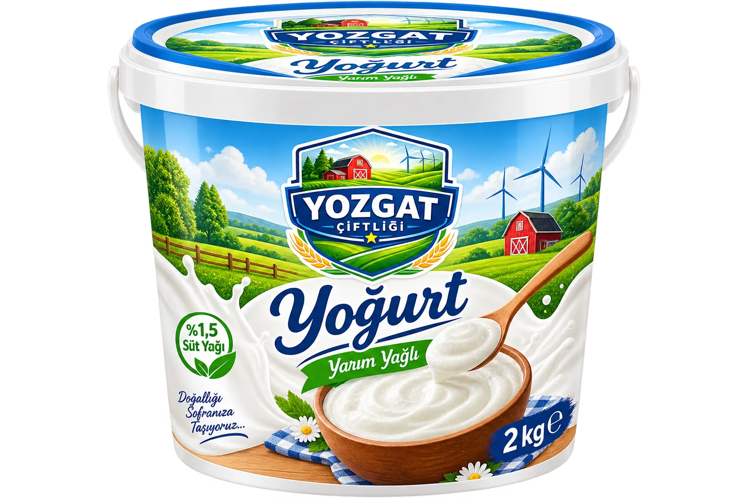 Yozgat Çiftliği Yoğurt 2 Kg Yarım Yağlı