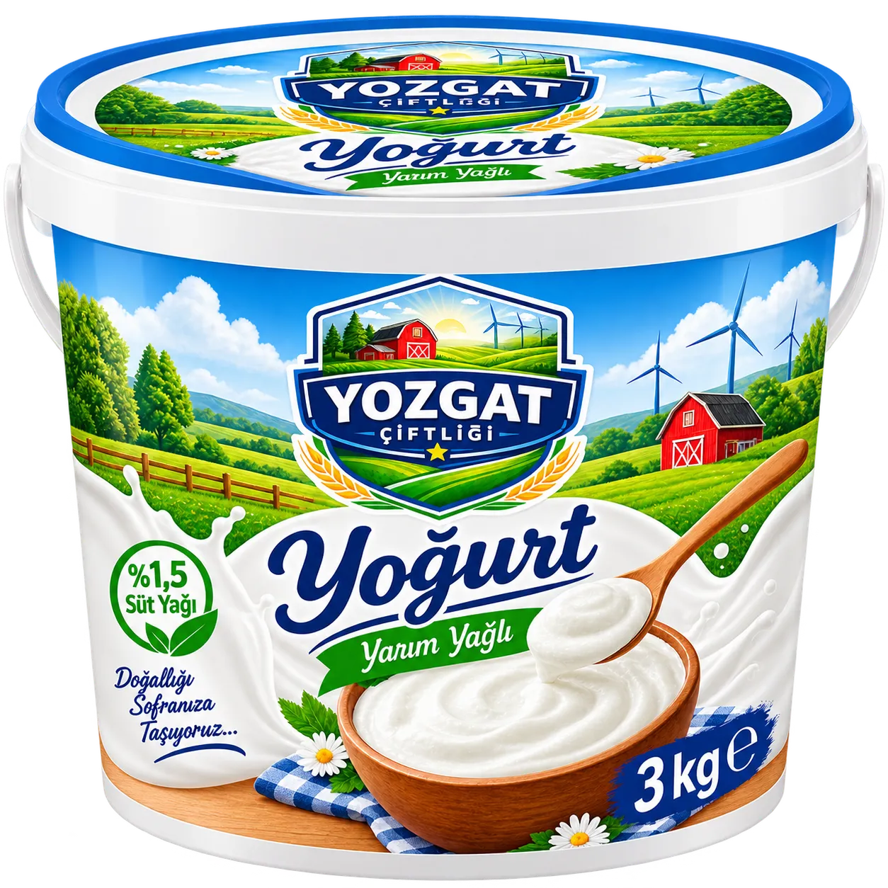 Yozgat Çiftliği Yoğurt 3 Kg Yarım Yağlı