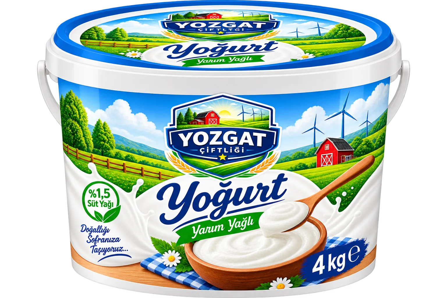 Yozgat Çiftliği Yoğurt 4 Kg Yarım Yağlı